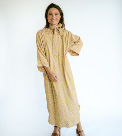 Ivy dress palm print