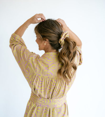 Ivy dress palm print