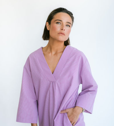 Lena dress fuchsia checks