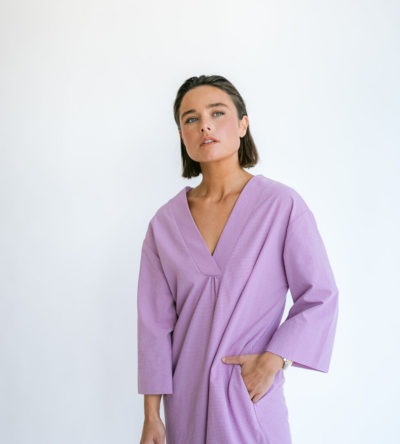 Lena dress fuchsia checks