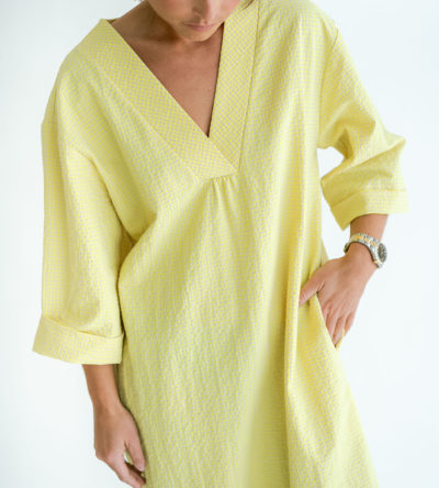 Lena dress yellow checks