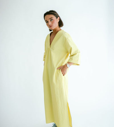 Lena dress yellow checks