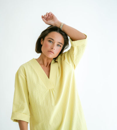 Lena dress yellow checks