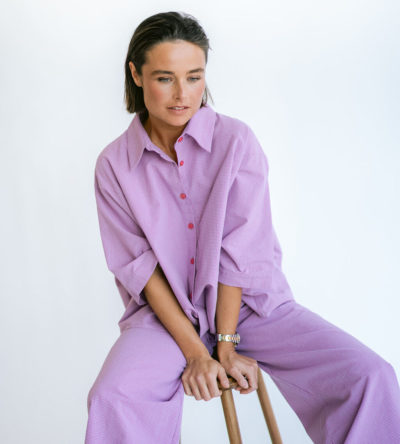 Mette blouse fuchsia checks