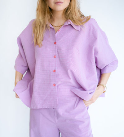Mette blouse fuchsia checks