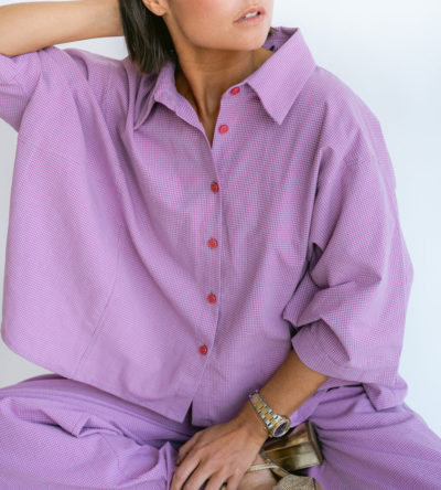 Mette blouse fuchsia checks