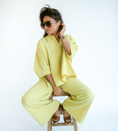 Mette blouse yellow checks