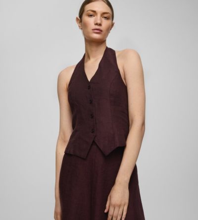 Naira Claritta linen waistcoat