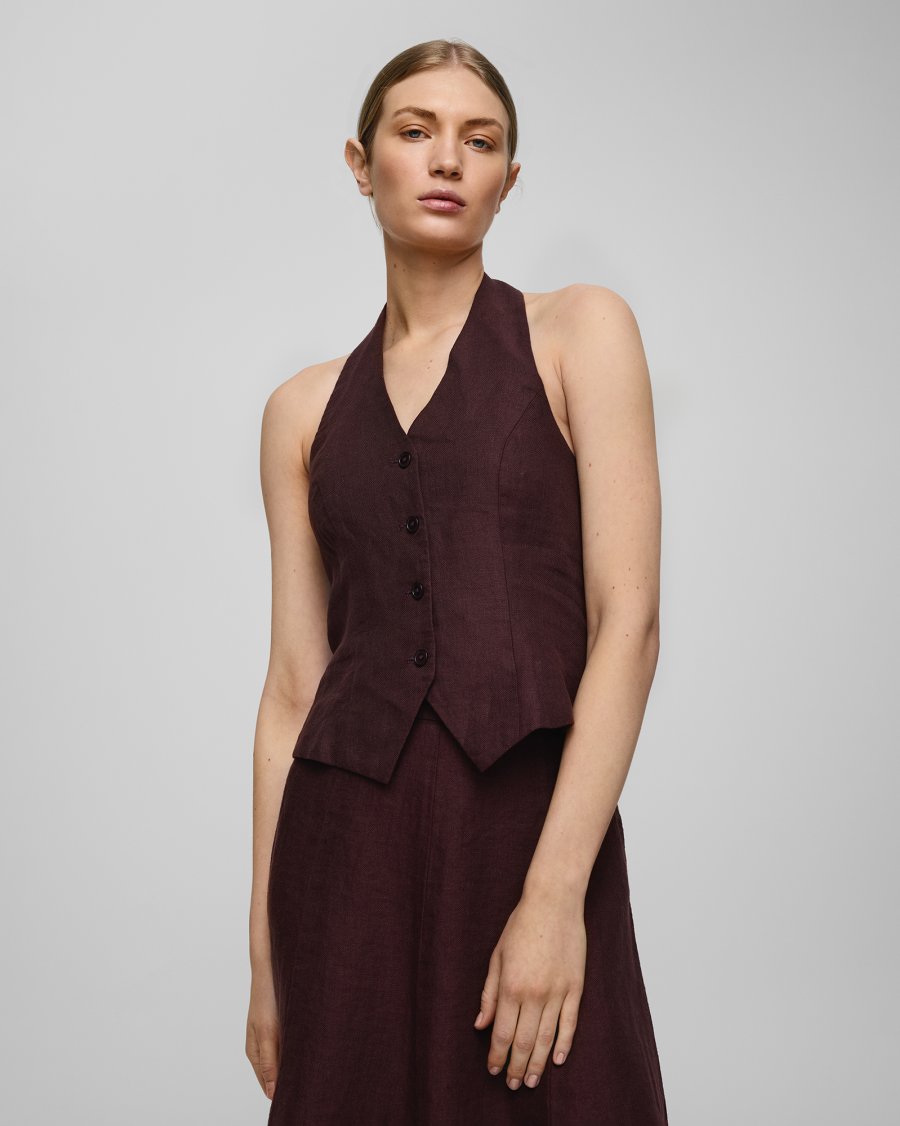 Naira Claritta linen waistcoat
