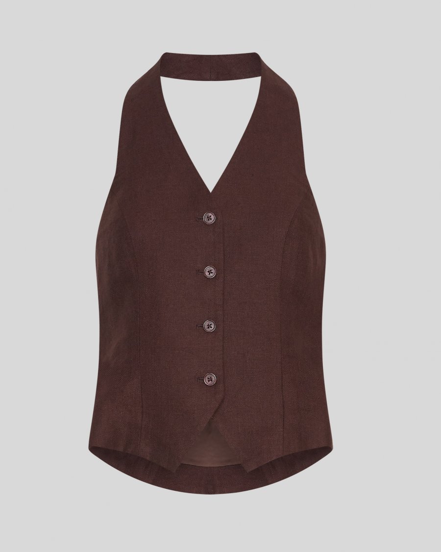 Naira Claritta linen waistcoat