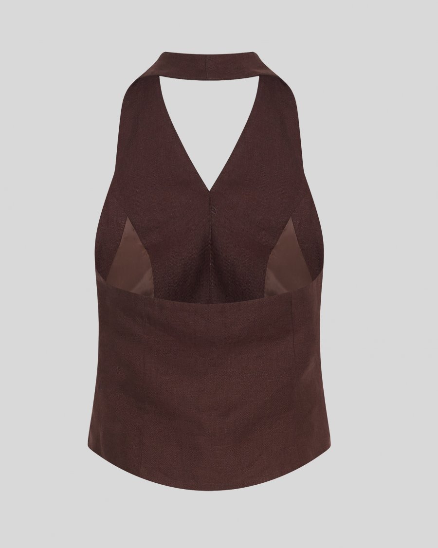 Naira Claritta linen waistcoat