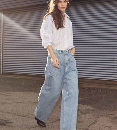 Fine line twist bow shirt